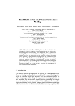 Smart Sketch System for 3D Reconstruction Based Modeling