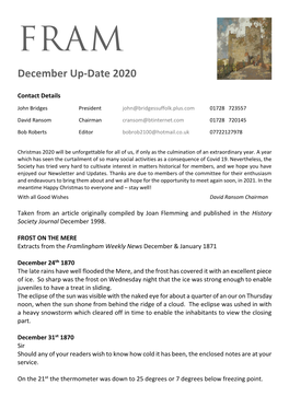 December Up-Date 2020