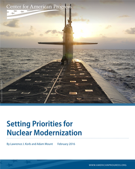 Setting Priorities for Nuclear Modernization