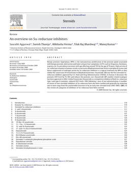 Steroids an Overview on 5-Reductase Inhibitors