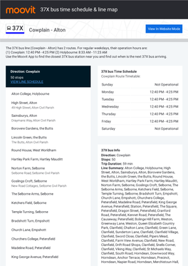 37X Bus Time Schedule & Line Route