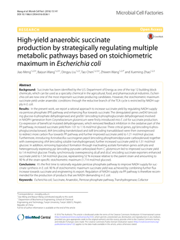 High-Yield Anaerobic Succinate Production by Strategically