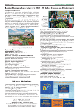 50 Jahre Blumenland Steiermark Das Blumenland Steiermark „Der Bewerb Ist Positiv Und Nachhaltig Für Den Steirischen Tourismus