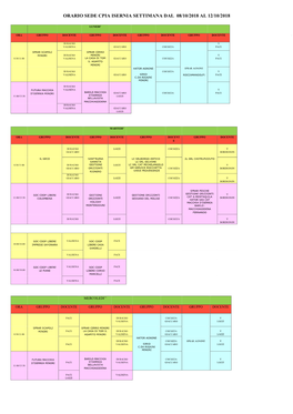Orario Sede Cpia Isernia Settimana Dal 08/10/2018 Al 12/10/2018