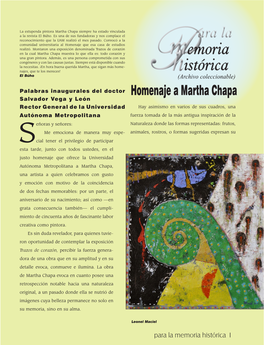 Homenaje a Martha Chapa