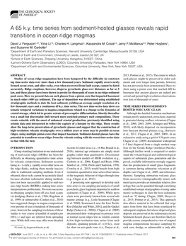 A 65 K.Y. Time Series from Sediment-Hosted Glasses Reveals Rapid Transitions in Ocean Ridge Magmas