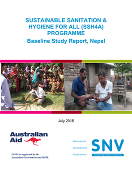 SUSTAINABLE SANITATION & HYGIENE for ALL (SSH4A) PROGRAMME Baseline Study Report, Nepal