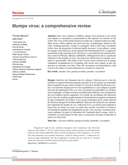 Mumps Virus: a Comprehensive Review