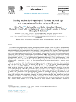Tracing Ancient Hydrogeological Fracture Network Age and Compartmentalisation Using Noble Gases