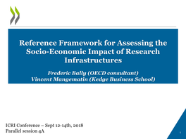 Reference Framework for Assessing the Socio-Economic Impact of Research Infrastructures
