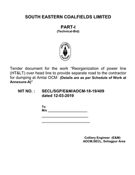 South Eastern Coalfields Limited Part-I