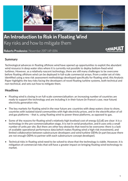 An Introduction to Risk in Floating Wind Key Risks and How to Mitigate Them