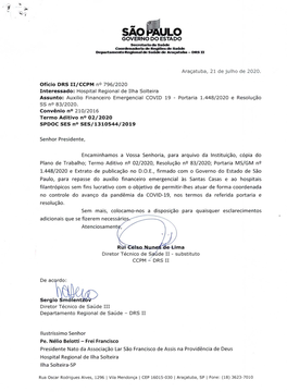 SAO PAULO GOVERNO DO ESTADO Secretaria Da Saúde Coordenadoria De Regiões De Saúde Departamento Regional De Saúde De Araçatuba - DRS II
