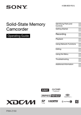 Sony PXW-Z150 User Manual