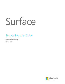 Surface Pro User Guide