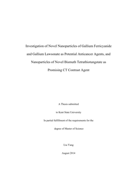 Investigation of Novel Nanoparticles of Gallium Ferricyanide and Gallium Lawsonate As Potential Anticancer Agents, and Nanoparti