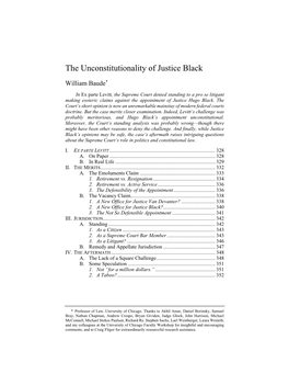 The Unconstitutionality of Justice Black