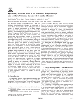 Quaternary Rift Flank Uplift of the Peninsular Ranges in Baja and Southern California by Removal of Mantle Lithosphere