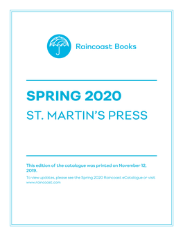 Spring 2020 St. Martin's Press
