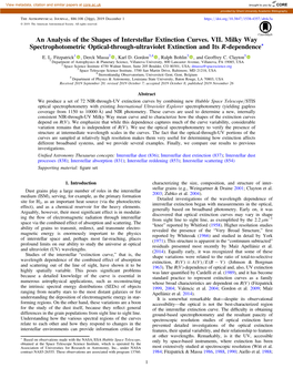 An Analysis of the Shapes of Interstellar Extinction Curves. VII