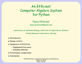 An Efficient Computer Algebra System for Python