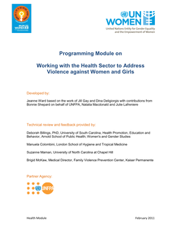 Programming Module on Working with the Health Sector to Address