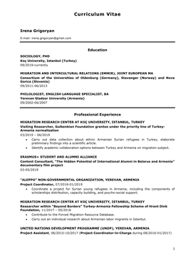 Curriculum Vitae