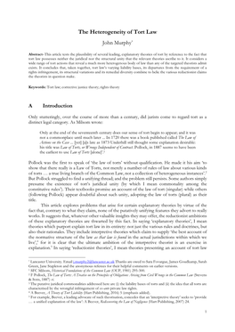 The Heterogeneity of Tort Law