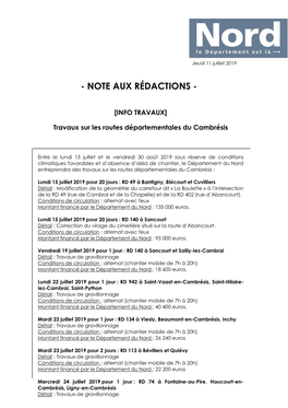 Note Aux Rédactions