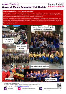 Cornwall Music Education Hub Update