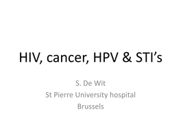 STI / HPV / Cancer