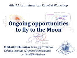Ongoing Opportunities to Fly to the Moon