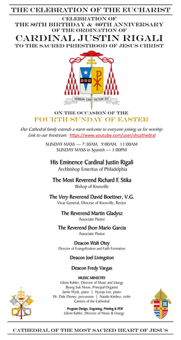 Cardinal Justin Rigali to the Sacred Priesthood of Jesus Christ