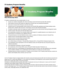 IT Academy Program Benefits