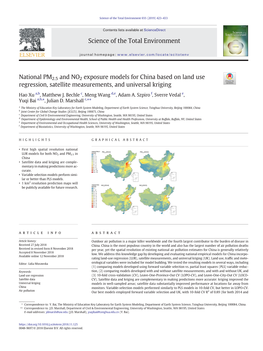 National PM2.5 and NO2 Exposure Models for China Based on Land Use Regression, Satellite Measurements, and Universal Kriging