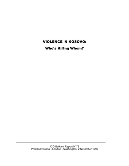 Violence in Kosovo