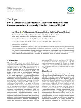 Pott's Disease with Incidentally Discovered Multiple Brain