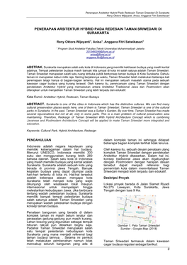Penerapan Arsitektur Hybrid Pada Redesain Taman Sriwedari Di Surakarta Reny Oktora Wijayanti, Anisa, Anggana Fitri Satwikasari