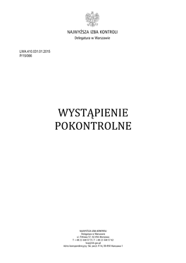 Wystąpienie Pokontrolne