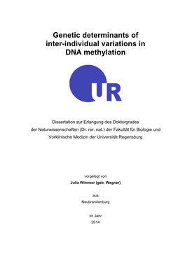 Genetic Determinants of Inter-Individual Variations in DNA Methylation