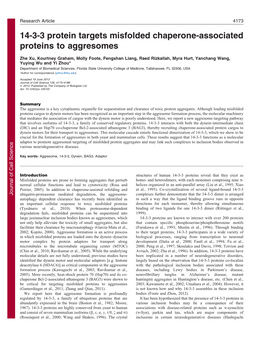 14-3-3 Protein Targets Misfolded Chaperone-Associated Proteins To