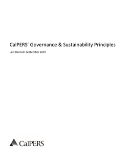 Calpers Governance & Sustainability Principles