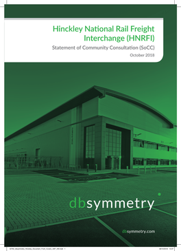 Hinckley National Rail Freight Interchange (HNRFI) Statement of Community Consultation (Socc) October 2018