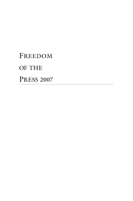 Freedom of the Press 2007