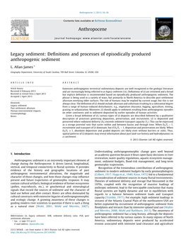 Legacy Sediment: Deﬁnitions and Processes of Episodically Produced