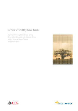 Africa's Wealthy Give Back