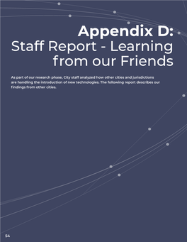 Appendix D: Staff Report - Learning from Our Friends