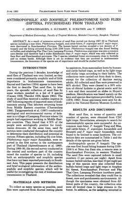 Anthropophilic and Zoophilic Phlebotomine Sand Flies (Diptera, Psychodidae)From Thailand