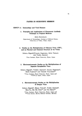 2. Studies on the Multiplication of Chkunya Virus (CHV), and on Physical and Chemical Structure of Its Virion