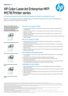 HP Color Laserjet Enterprise MFP M578 Printer Series